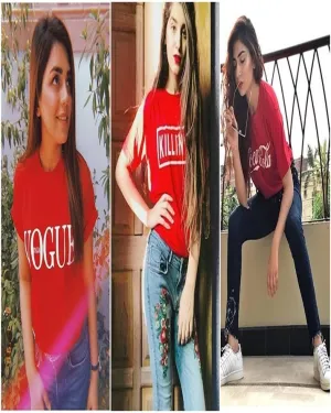 Pack Of 3 - Red Cotton Printed T-Shirt For Women