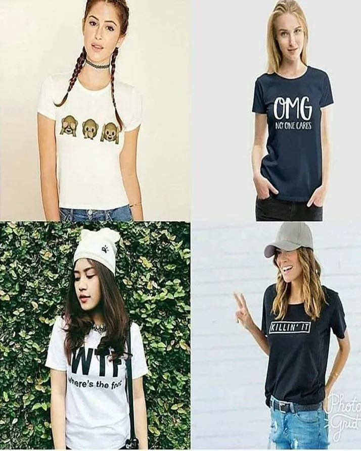 Pack Of 4 - Multicolor Cotton Printed T-Shirts For Women