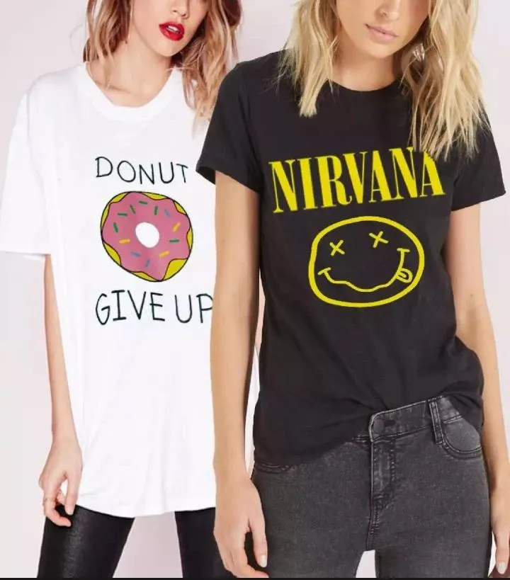 Pack of- Black and White Cotton Printed Tshirts For Women