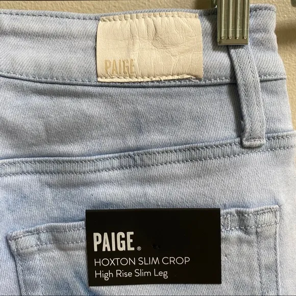 PAIGE Tie Dye Hoxton Slim Crop Raw Hem Jeans