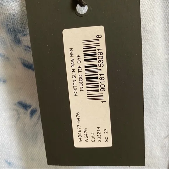 PAIGE Tie Dye Hoxton Slim Crop Raw Hem Jeans
