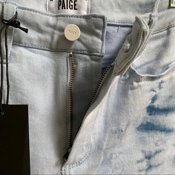 PAIGE Tie Dye Hoxton Slim Crop Raw Hem Jeans