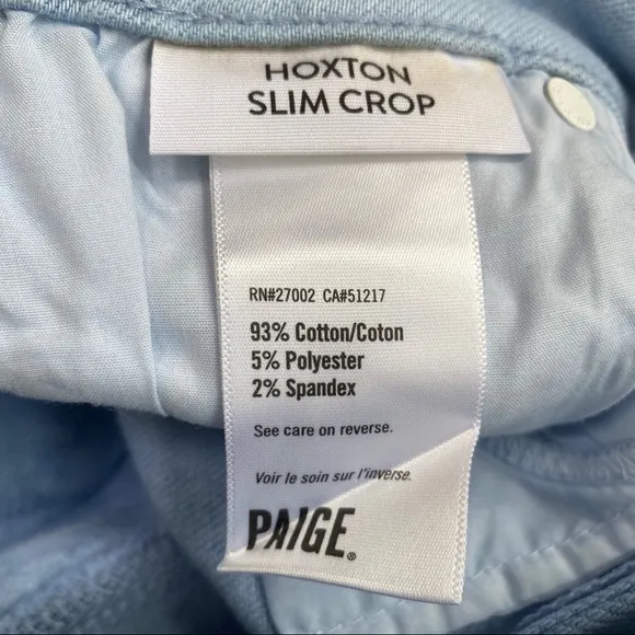 PAIGE Tie Dye Hoxton Slim Crop Raw Hem Jeans