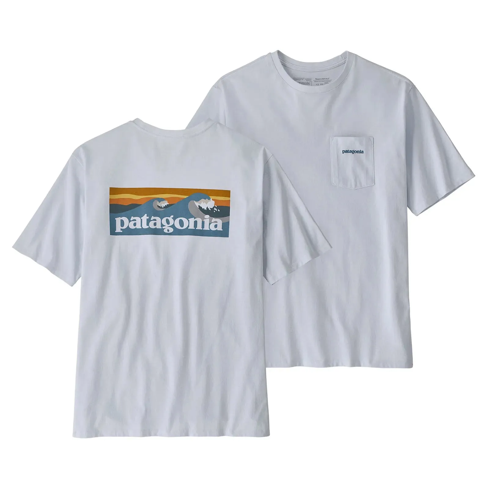 Patagonia Men's Boardshort Logo Pocket Responsibili-Tee - White