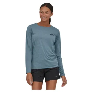 Patagonia Women's Long Sleeved Capilene Cool Daily Graphic Shirt - 73 Skyline: Light Plume Grey X-Dye
