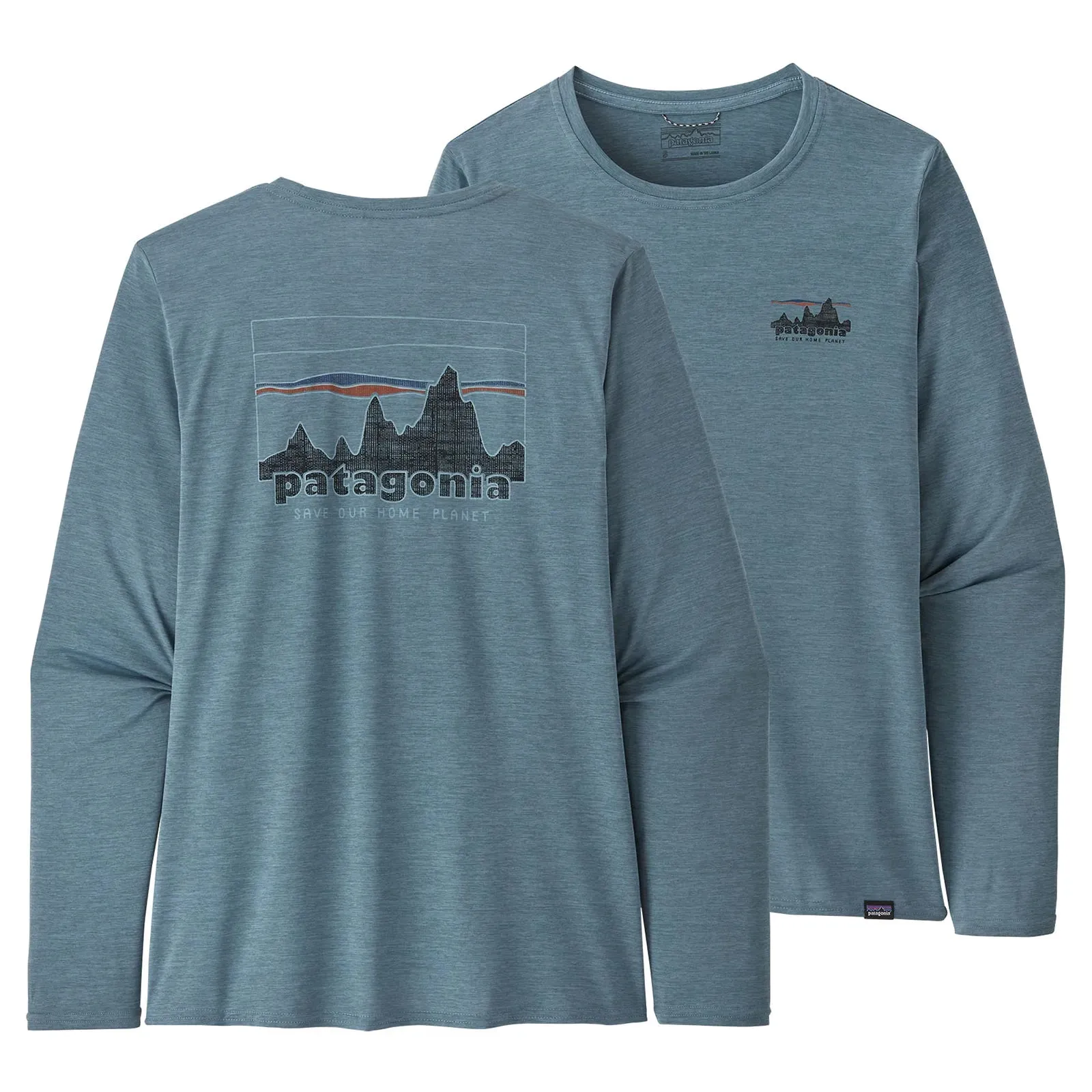Patagonia Women's Long Sleeved Capilene Cool Daily Graphic Shirt - 73 Skyline: Light Plume Grey X-Dye