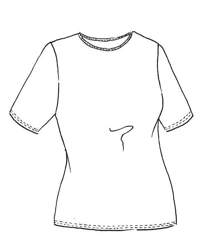 PAULA RYAN Crew Neck Body Tee - Classic Microjersey Black