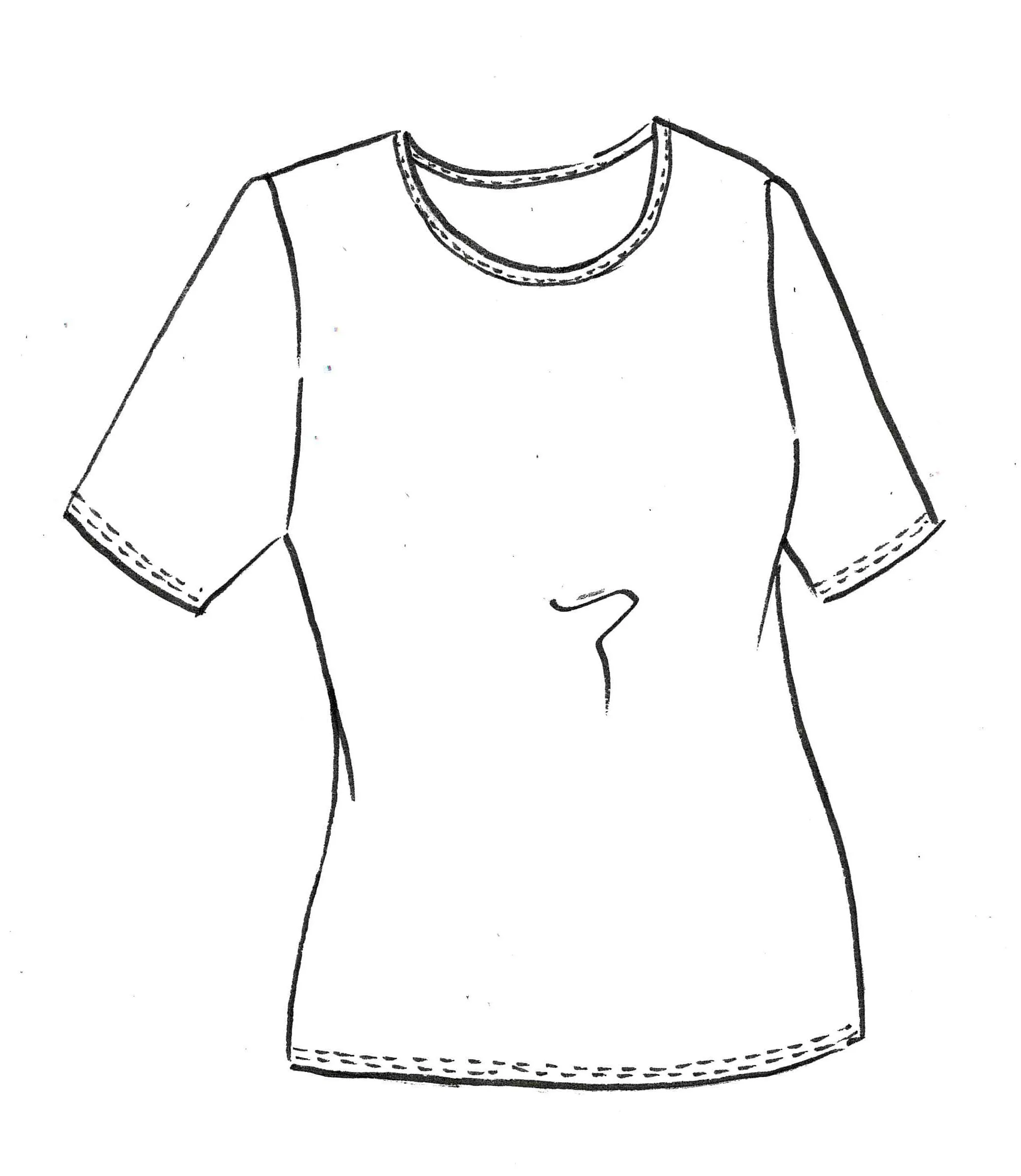 PAULA RYAN Scoop Neck Layering Body Tee - White Superfine Microjersey