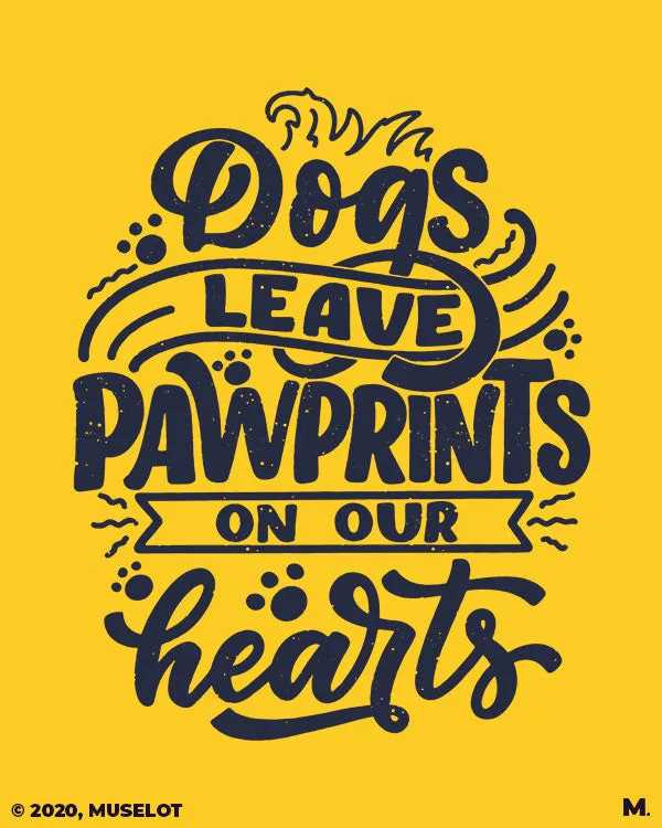 Pawprints on our hearts printed t shirts