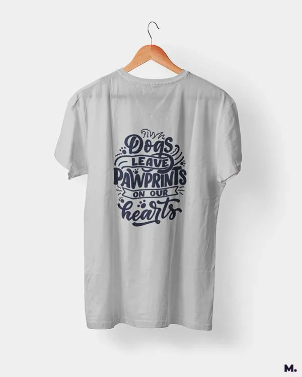 Pawprints on our hearts printed t shirts