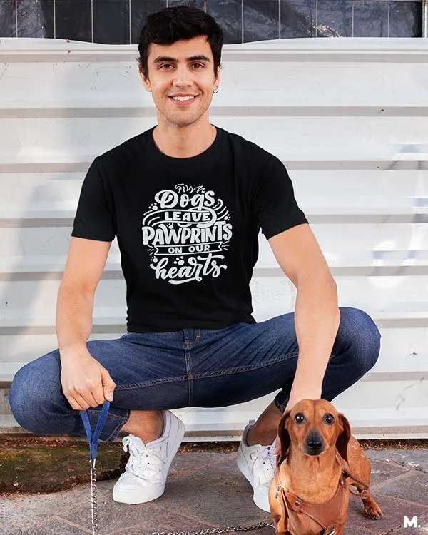 Pawprints on our hearts printed t shirts