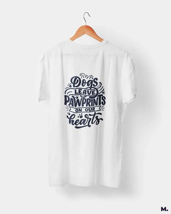 Pawprints on our hearts printed t shirts