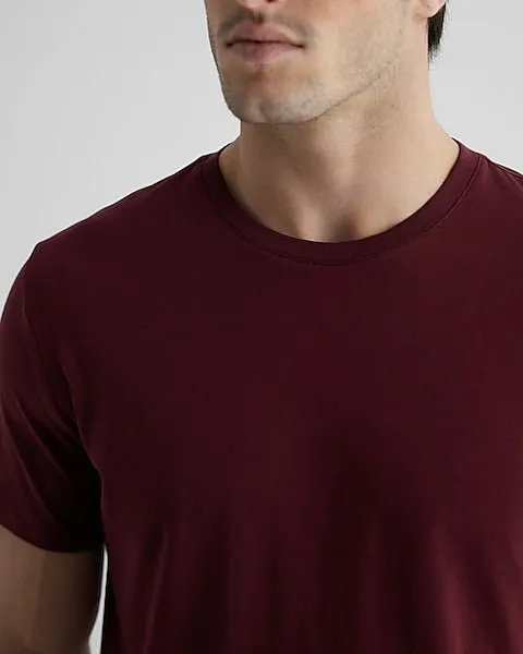 Perfect Cotton Crew Neck T-Shirt Maroon