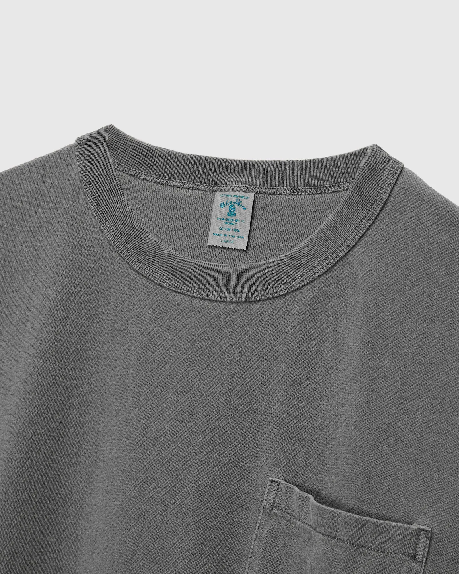Pigment Dyed Pocket Tee in Gunmetal