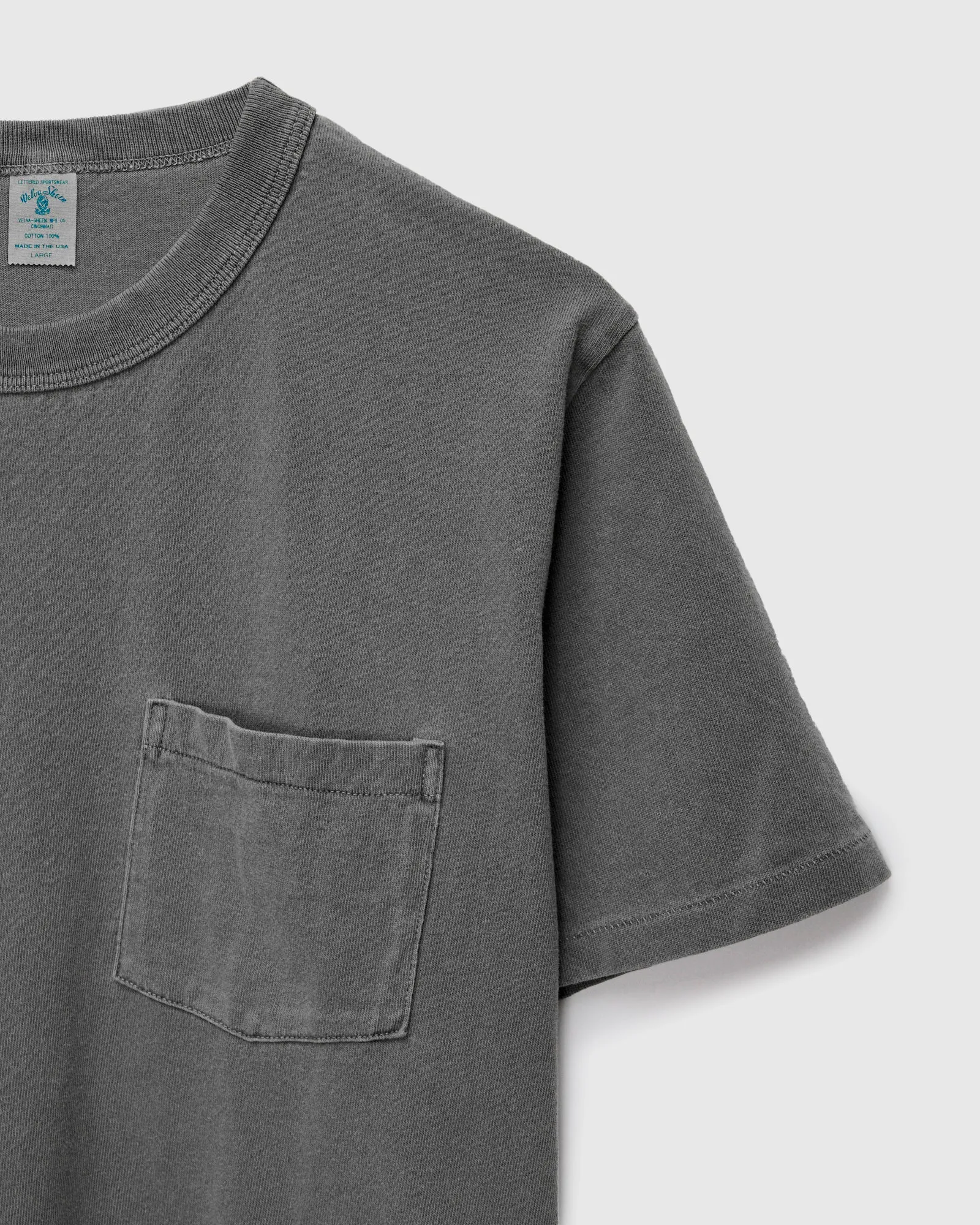 Pigment Dyed Pocket Tee in Gunmetal