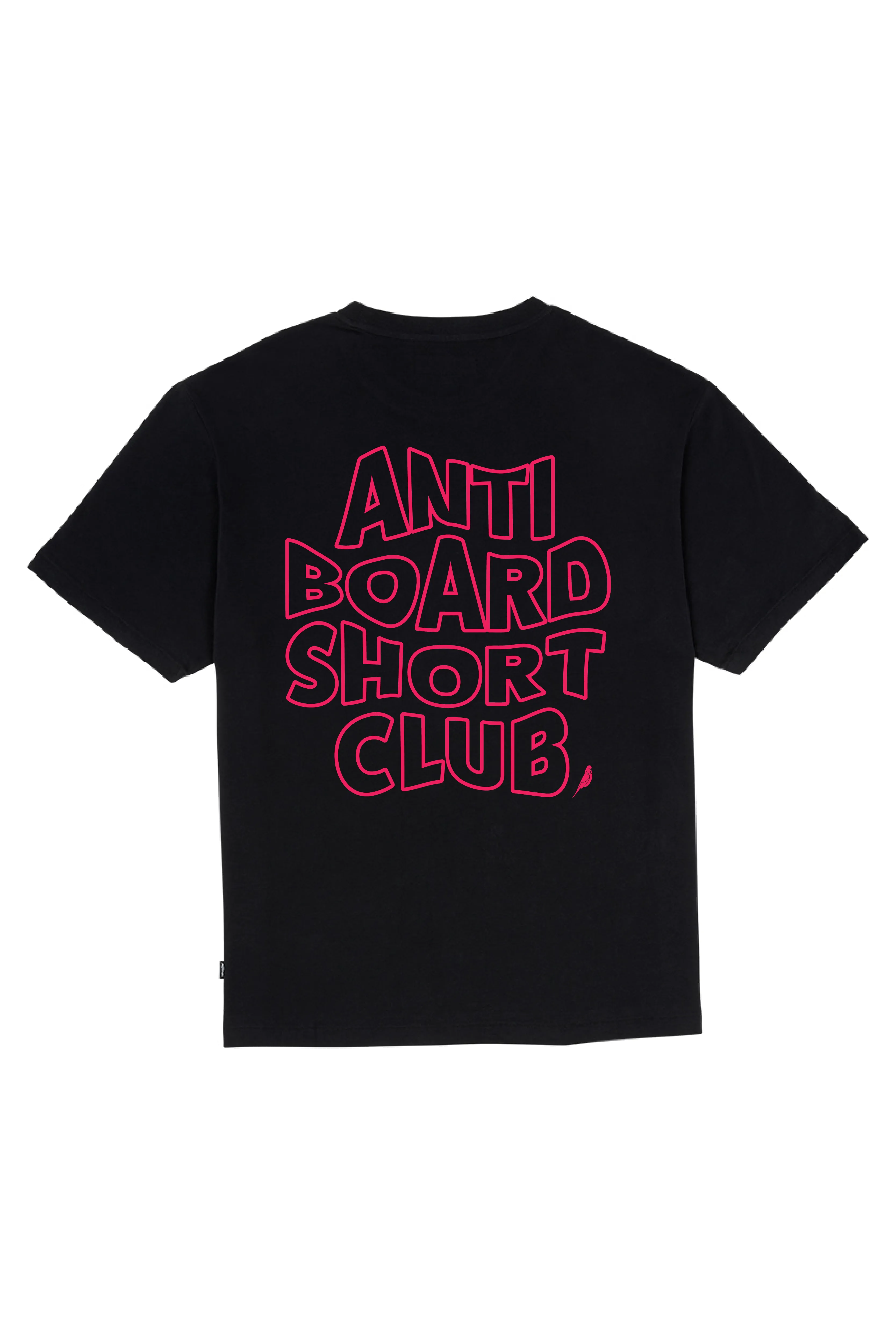 Pink Anti Board Short Club on Black Tee