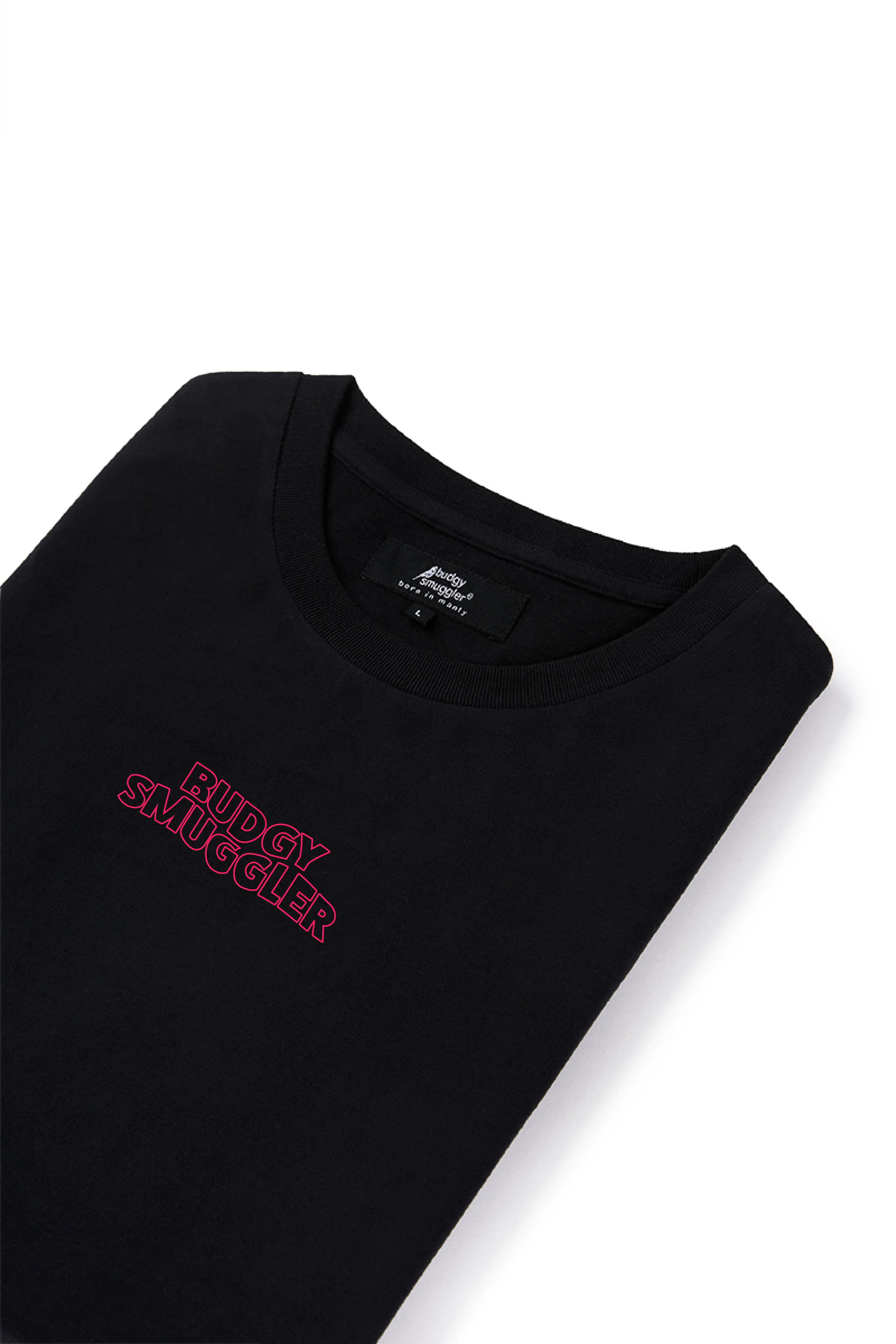 Pink Anti Board Short Club on Black Tee