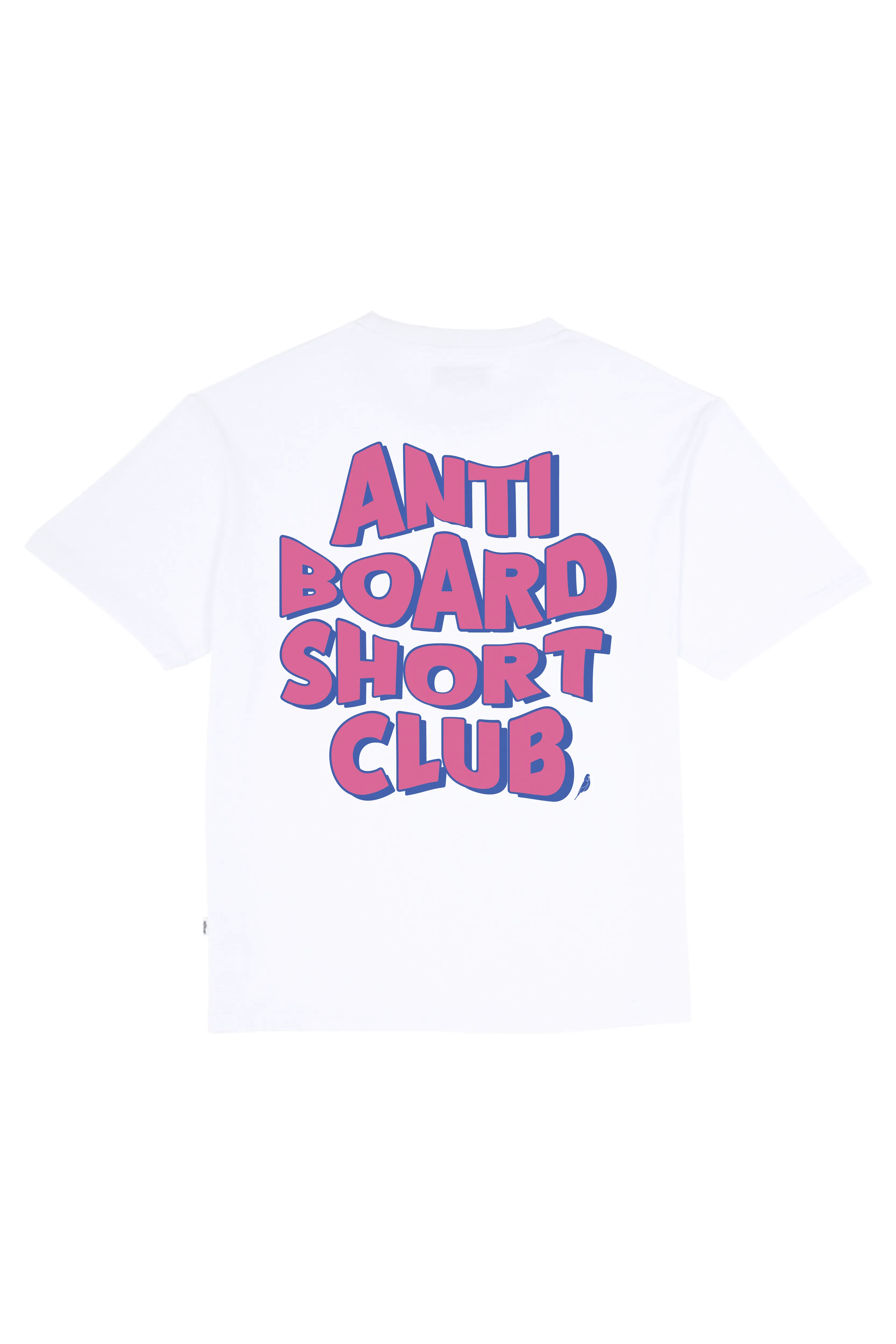 Pink Anti Board Short Club on White Tee