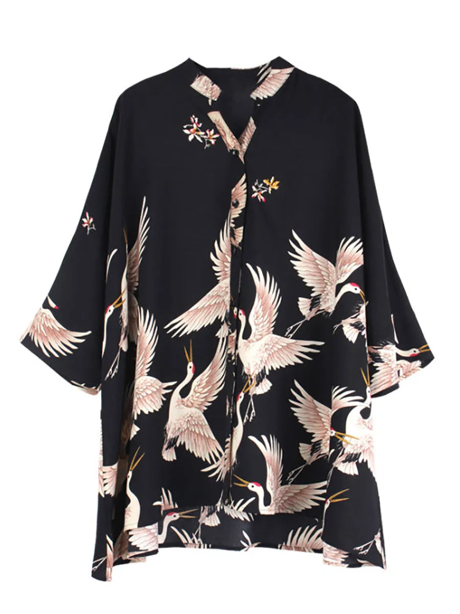 Plus Size Women Fashion Animal Prints Loose Shirt