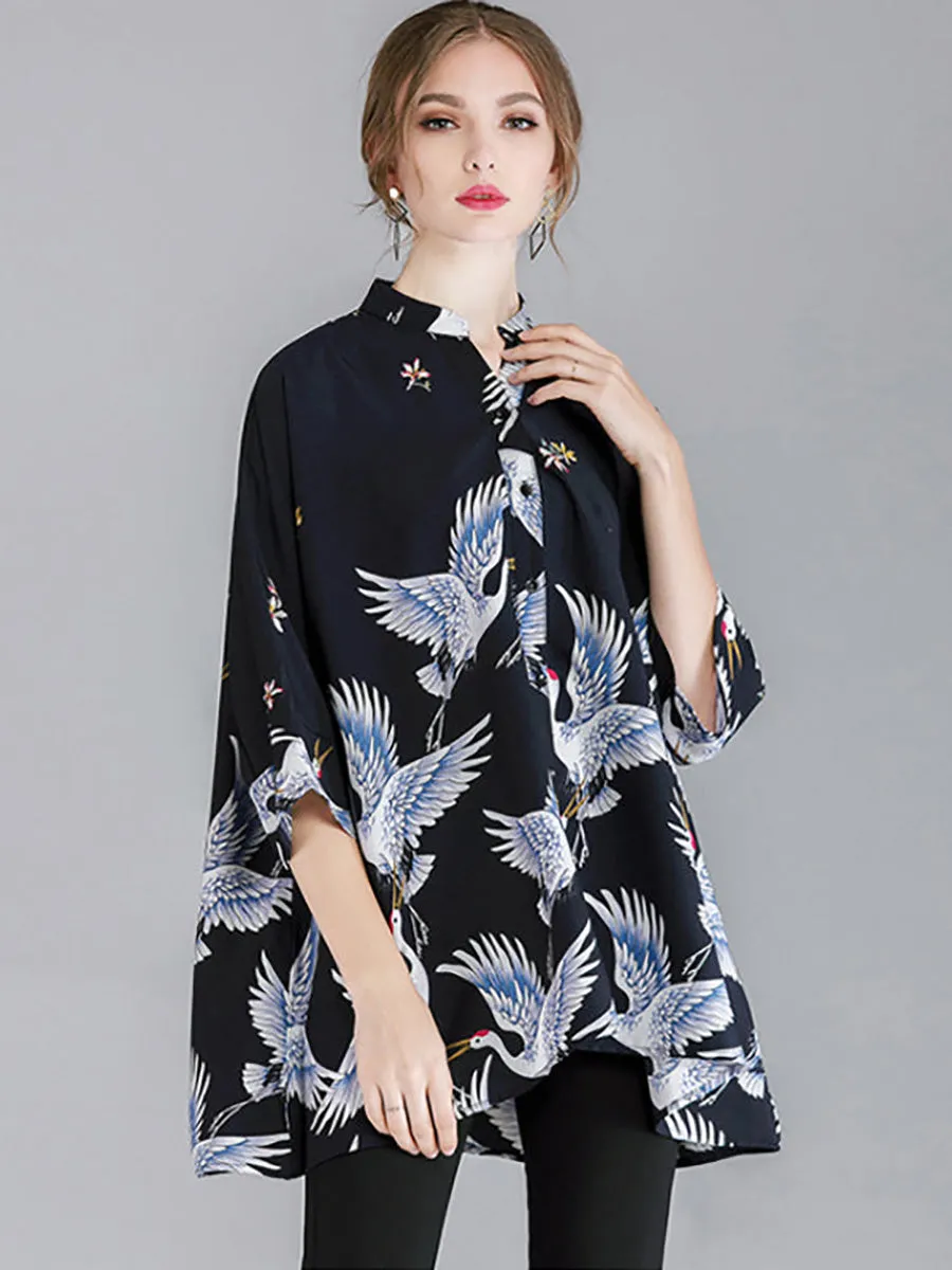 Plus Size Women Fashion Animal Prints Loose Shirt