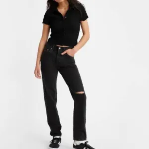 Premium Levi’s 501 black tapered leg slim jeans New button fly