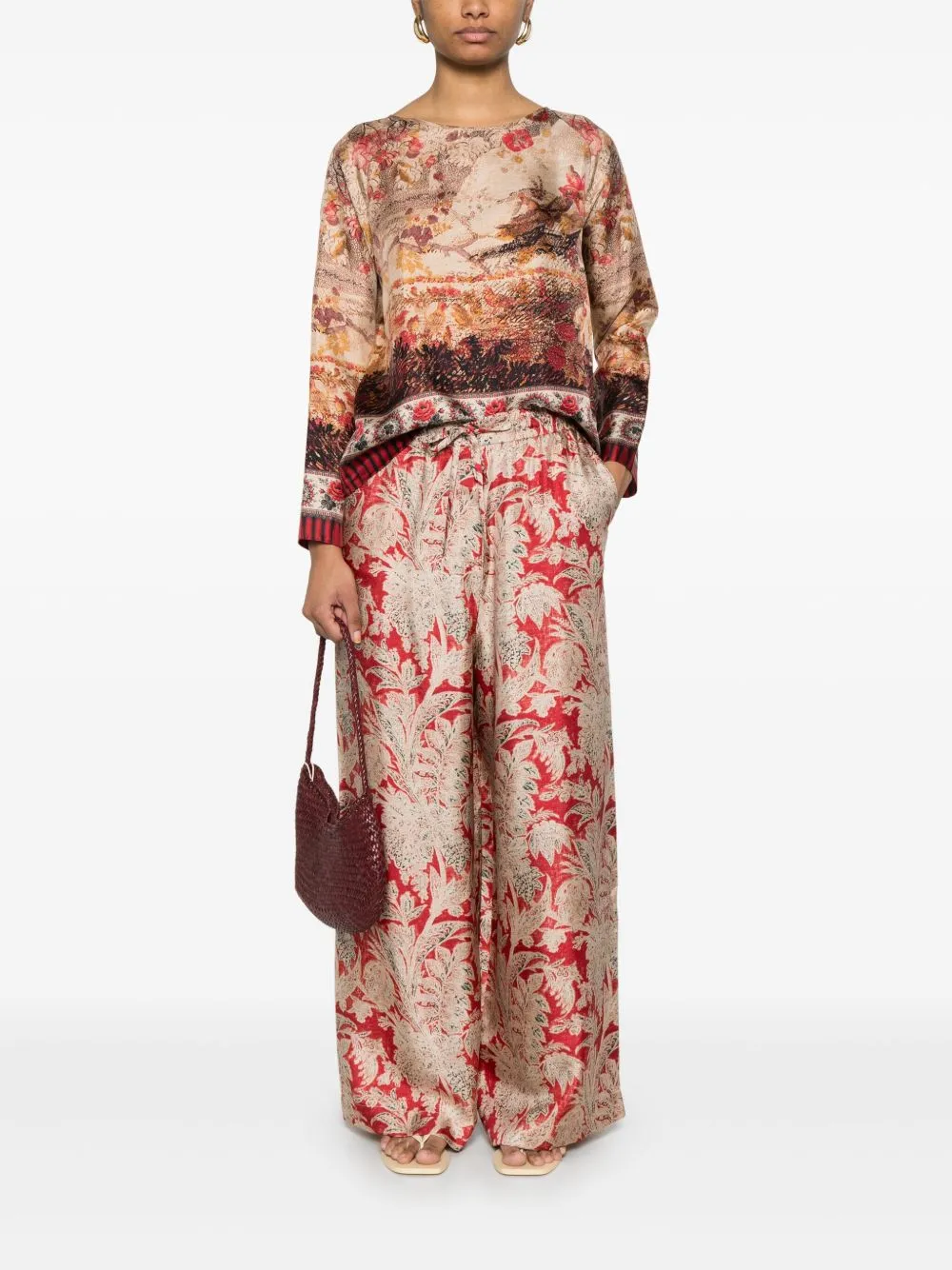 Printed silk blouse