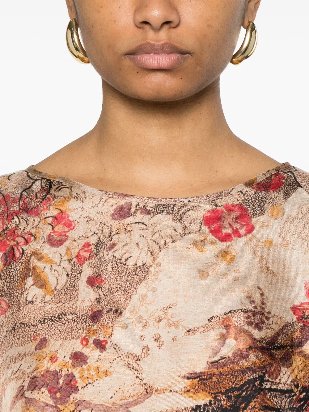 Printed silk blouse