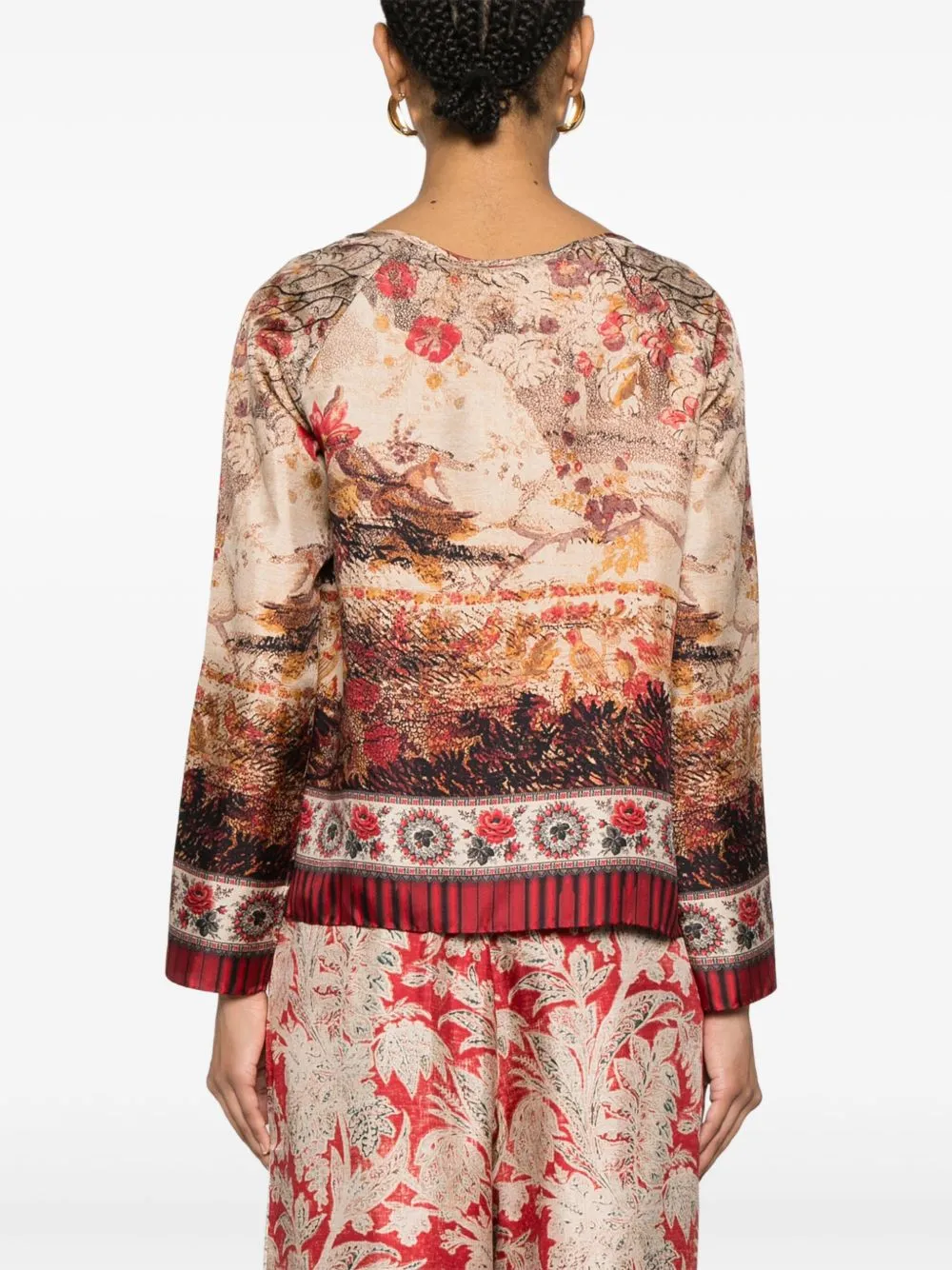 Printed silk blouse