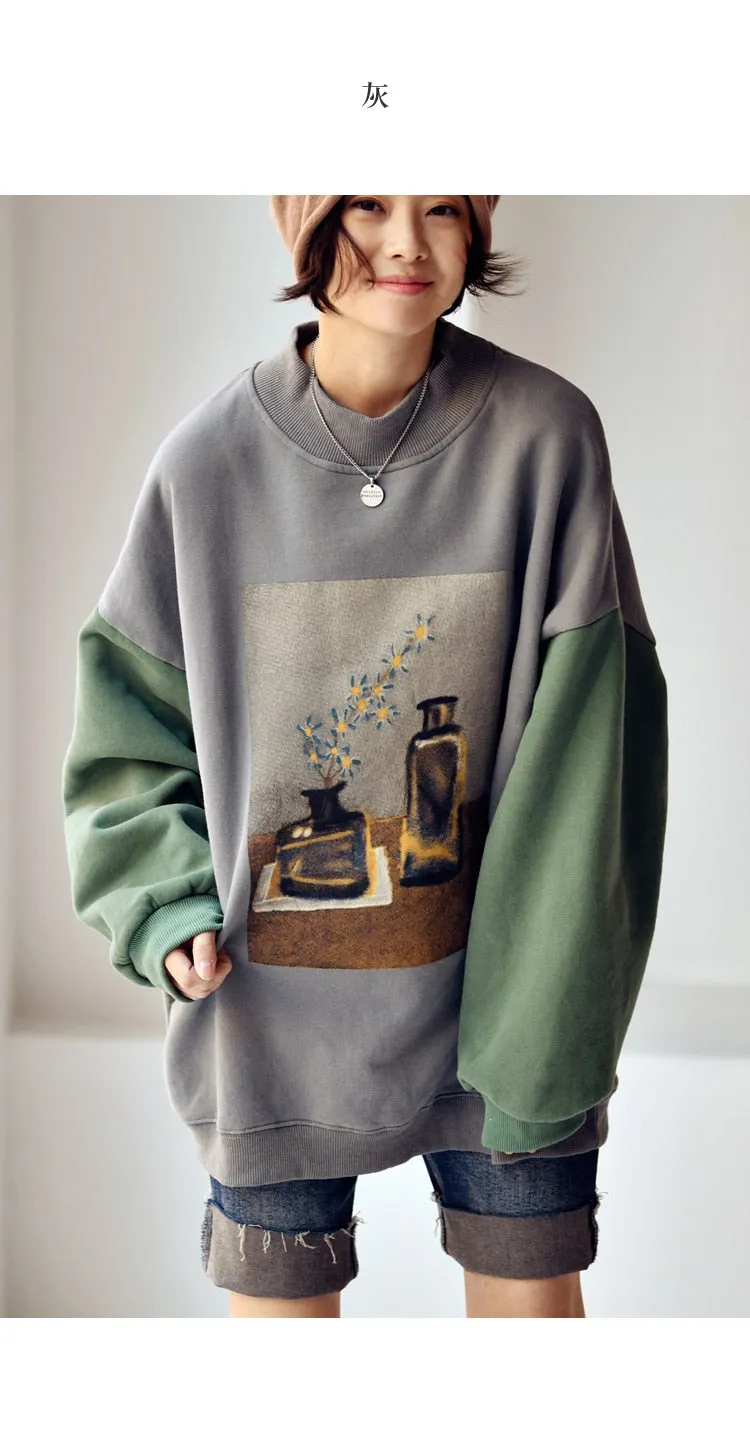 printing  loose  High collar  Add fluff  Fleece female