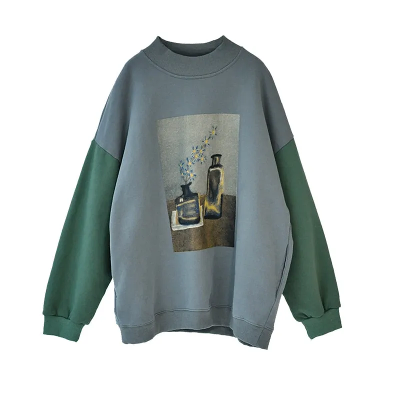 printing  loose  High collar  Add fluff  Fleece female