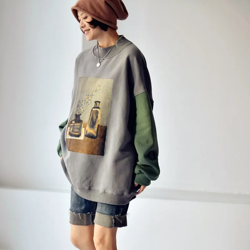 printing  loose  High collar  Add fluff  Fleece female