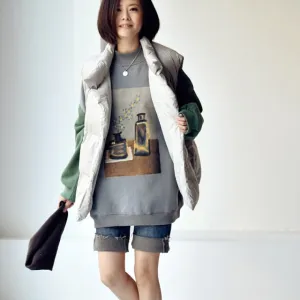 printing  loose  High collar  Add fluff  Fleece female