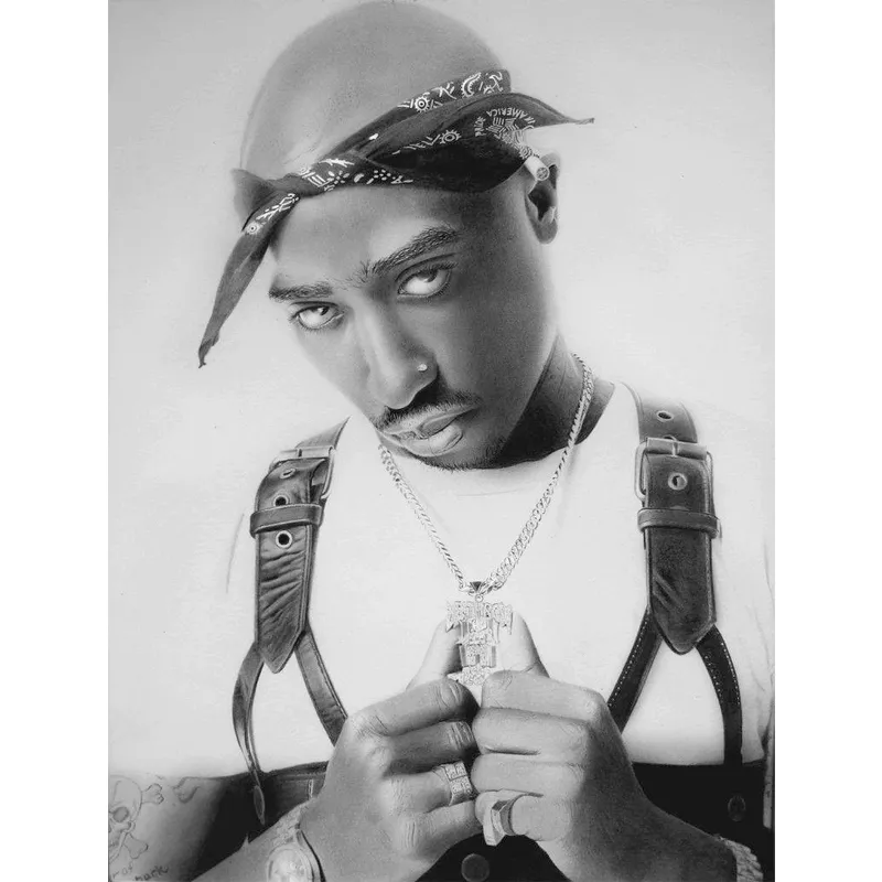 Pro Club 2PAC BLACK&WHITE Digital printed Tee