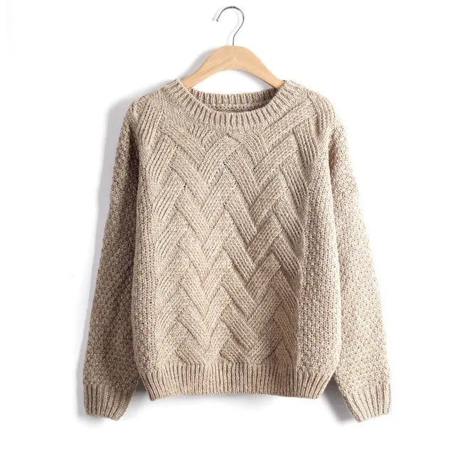 Pull Femme 2018 Autumn Winter Women Sweaters And Pullovers Plaid Thick Knitting Mohair Sweater Female Loose Variegated LMY12