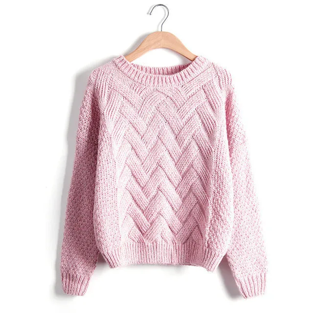 Pull Femme 2018 Autumn Winter Women Sweaters And Pullovers Plaid Thick Knitting Mohair Sweater Female Loose Variegated LMY12
