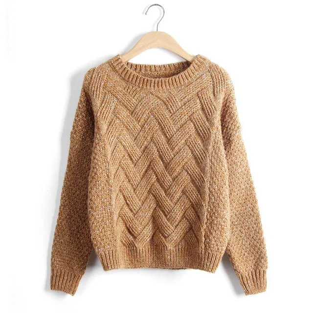 Pull Femme 2018 Autumn Winter Women Sweaters And Pullovers Plaid Thick Knitting Mohair Sweater Female Loose Variegated LMY12