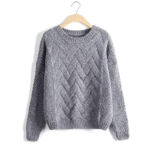 Pull Femme 2018 Autumn Winter Women Sweaters And Pullovers Plaid Thick Knitting Mohair Sweater Female Loose Variegated LMY12
