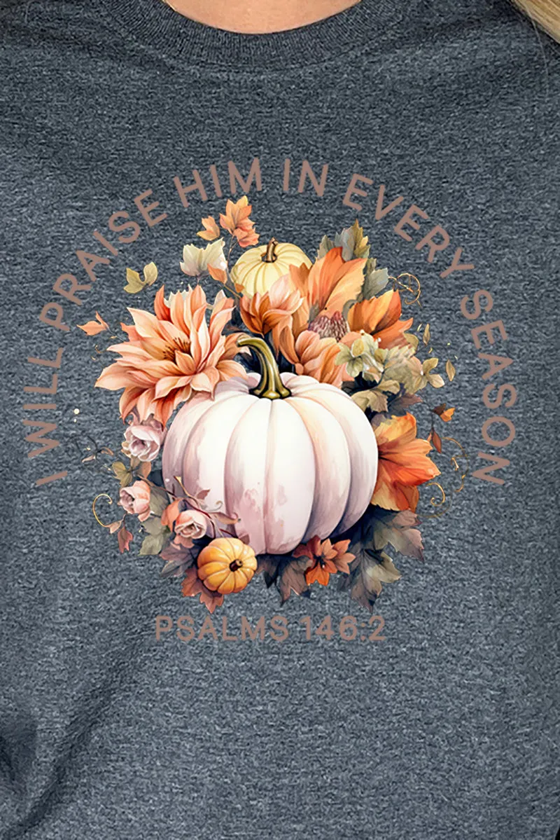 Pumpkin Praise In Every Season Heavy Cotton Long Sleeve Adult T-Shirt