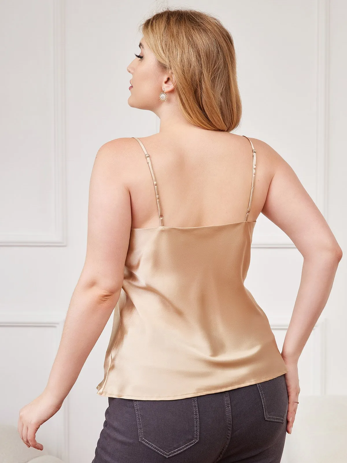 Pure Zijde Spaghetti Top Plus Size