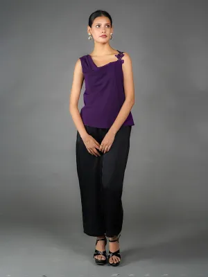 Purple Solid Lace Top