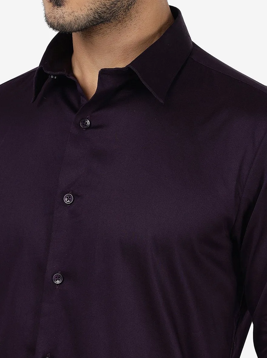 Purple Solid Slim Fit Casual Shirt | JadeBlue