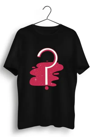 Question Graphic Printed Black Tshirt