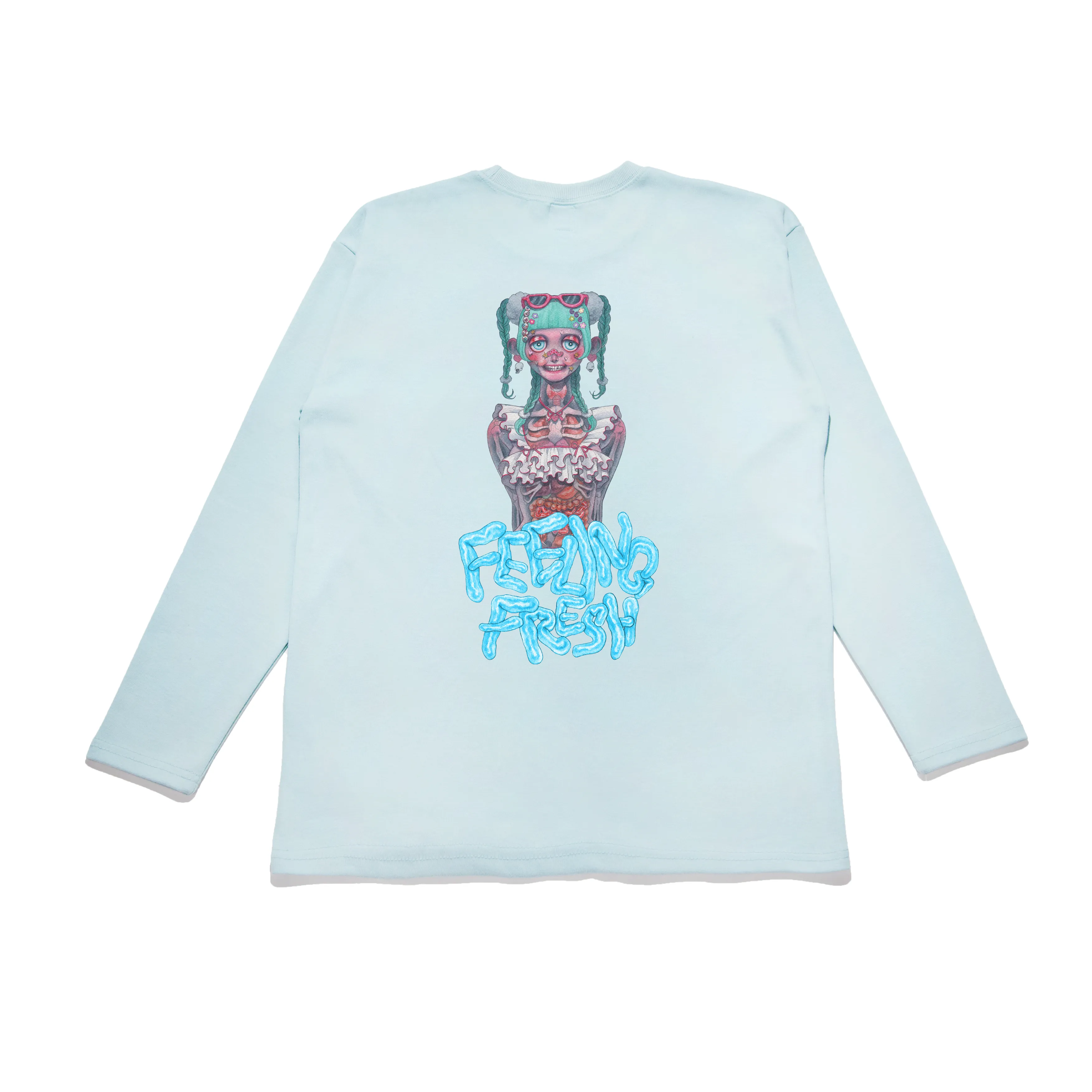 "Feeling Fresh" Taper-Fit Heavy Cotton Long Sleeve Tee Mint