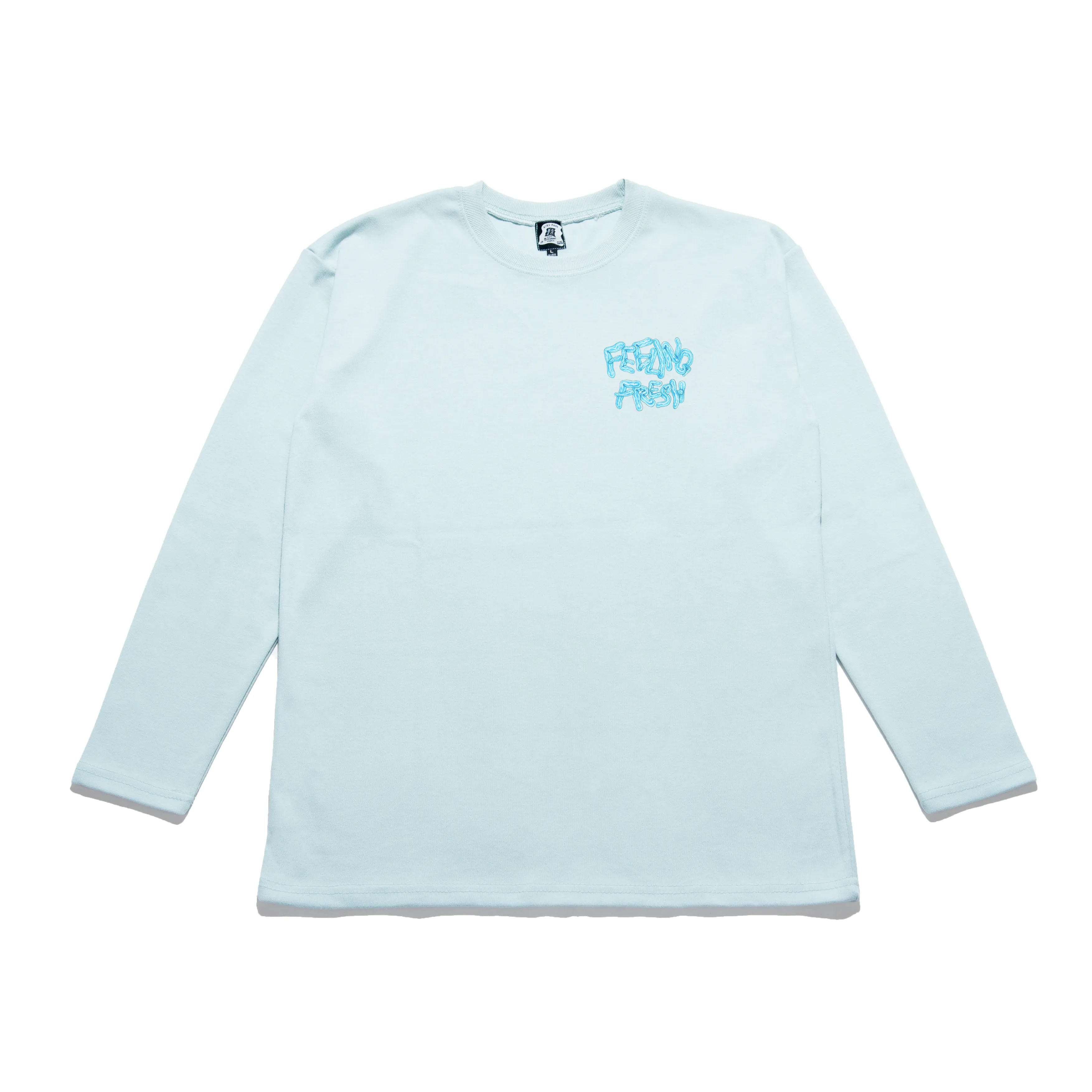 "Feeling Fresh" Taper-Fit Heavy Cotton Long Sleeve Tee Mint
