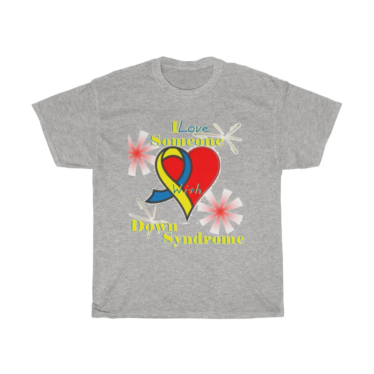 "I Love Someone with Down Syndrome" Unisex Heavy Cotton Tee