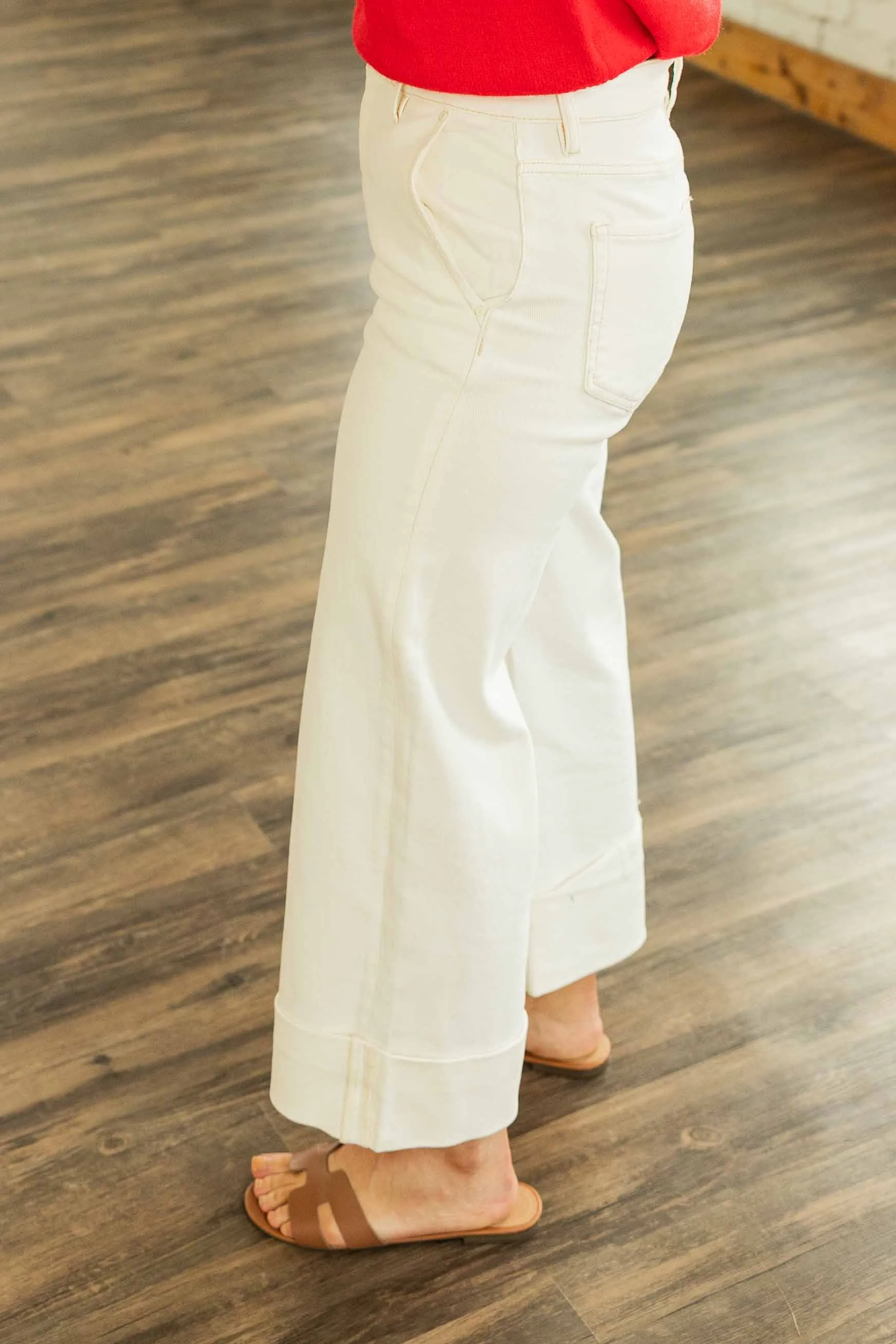 RAINA WIDE LEG ROLLED CROPPED RISEN JEANS
