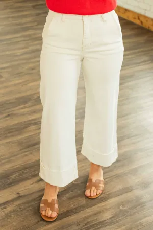 RAINA WIDE LEG ROLLED CROPPED RISEN JEANS