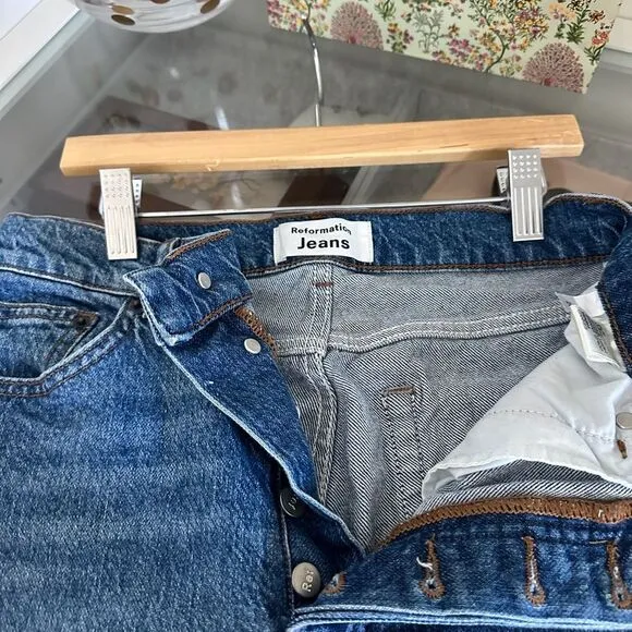 Reformation Serena High Waist Skinny Ankle Jeans in Cannes Medium Wash Size 26