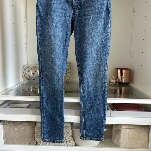 Reformation Serena High Waist Skinny Ankle Jeans in Cannes Medium Wash Size 26