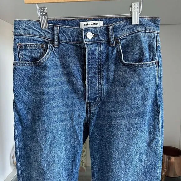 Reformation Serena High Waist Skinny Ankle Jeans in Cannes Medium Wash Size 26